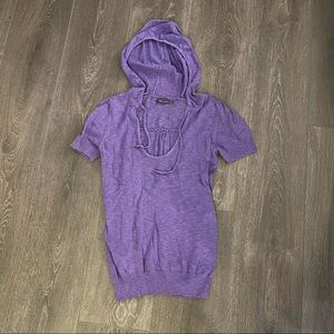 Song purple short-sleeve hoodie sweater